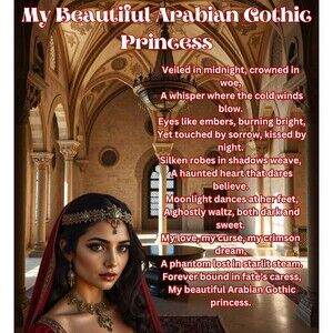 My Gothic Girl Mens T Shirt 2XL Gray Gothic Arabian Princess Poetic Street Wear